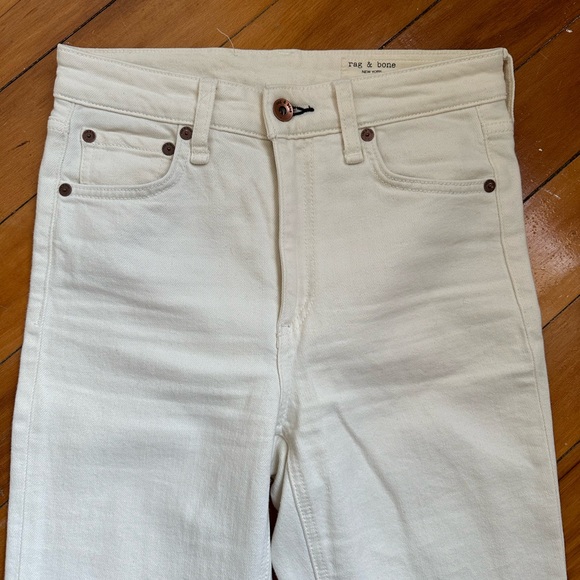 Rag & Bone - Nina High Rise Ankle Flare Cream Jeans - Picture 2 of 9